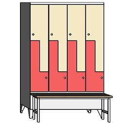 Z-lockers with a bench