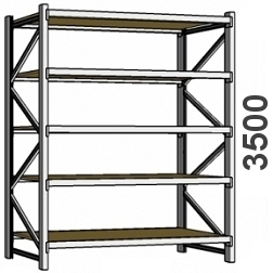 Wide Span Shelving H=3500 with chipboard MAXI