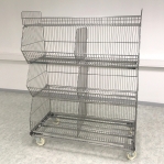 Wire stack container set with legs 1182x595x1380, 3 levels