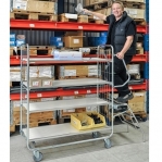 Flexibel shelf trolley 4 shelves, 815 x 470 x 1590, 250kg