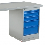 Worktable w. drawer un. 5 draw. 1600x800 mm, oak