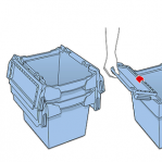 REUSABLE CONTAINER WITH LID 60x40x32 cm