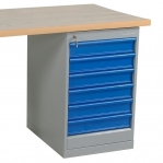 Worktable w. drawer un. 6 draw. 2000x800 mm, vinyl