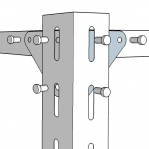 Angle shelf 2500x1000x400, 7 levels,120kg/level, gray upright/galv. shelves