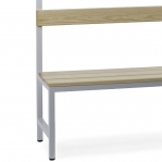 Single bench 1700x1500x400 with 10 hook rail