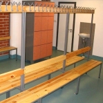 Double bench 1700x600x770 6 hook rail