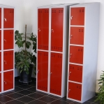 Clothing cabinet, red/grey 4 doors   1920x700x550