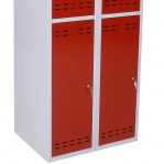 Clothing cabinet, red/grey 4 doors   1920x700x550