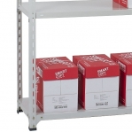 Angle shelf 2500x1000x400, 7 levels,120kg/level, gray upright/galv. shelves