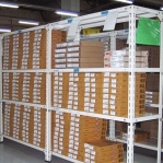 Angle shelf 2500x1000x400, 6 levels,120kg/level, gray upright/galv. shelves