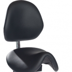 Saddle chair Dalton ALU, black, with backrest, 580-770 mm