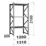 Maxi starter bay 2100x1200x600 600kg/level,3 levels with steel decks