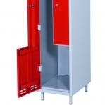 Clothing cabinet, red/grey 2 d/Z-modell 1920x400x550