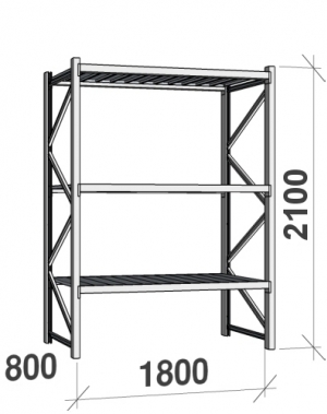 Maxi starter bay 2100x1800x800 480kg/level,3 levels with steel decks