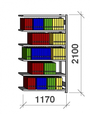 Arkistohylly jatko-osa 2100x1170x300 200kg/hyllytaso,6 tasoa