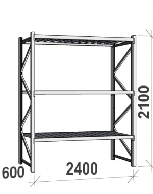 Maxi starter bay 2100x2400x600 300kg/level,3 levels with steel decks