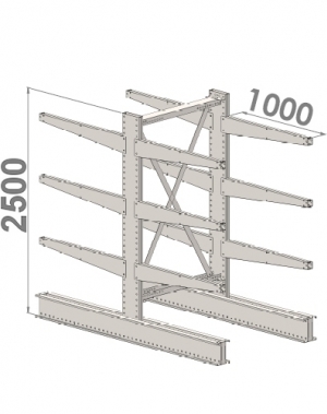 Starter bay 2500x1000x2x1000,4 levels