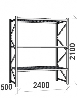 Maxi starter bay 2100x2400x500 300kg/level,3 levels with steel decks