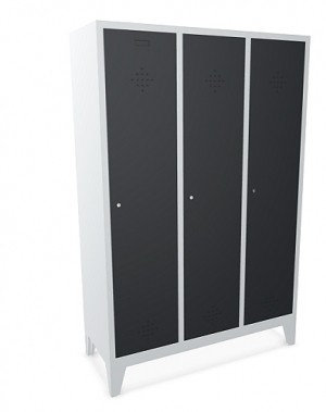 3 door locker with legs 1850x1200x500 RAL7035/RAL7021