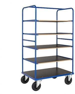 Riiulkäru 5-riiuliga 1200x800x1800mm, 500kg piduritega