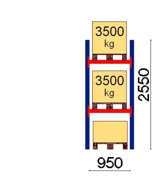 Starter bay 2550x950 3500kg/pallet,3 EUR pallets