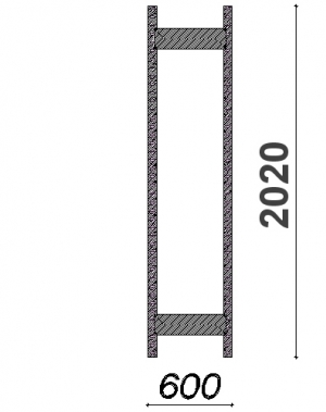 Side frame 2020x600 ZN Kasten, used