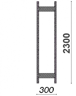 Side frame 2300x300 ZN Kasten, used