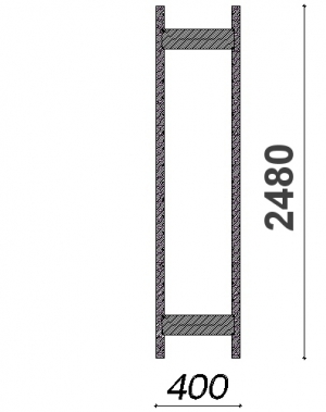 Side frame 2480x400 ZN Kasten, used