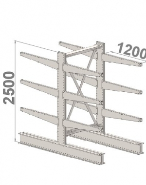 Ulokehylly perusosa 2500x1500x2x1200,4 tasoa