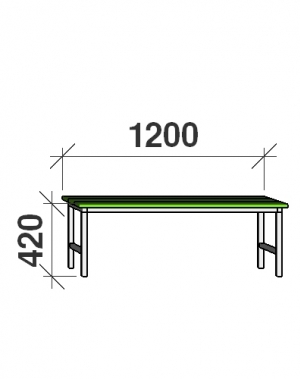 Bench 1200x290x420 metal