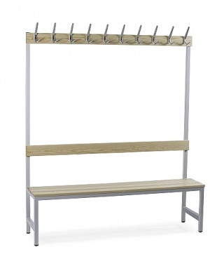 Single bench 1700x1500x400 with 10 hook rail