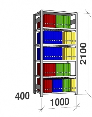 Starter bay 2100x1000x400 150kg/shelf,6 shelves