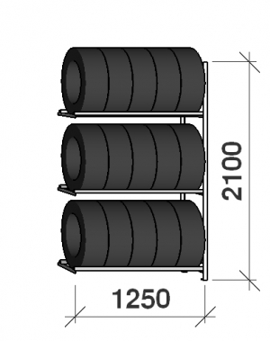 Add On bay 2100x1250x500,3 levels