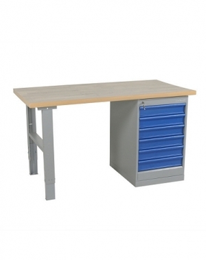 Worktable w. drawer un. 6 draw. 1600x800 mm, Vinyl