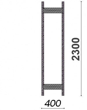 Side frame 2300x400 ZN Kasten, used