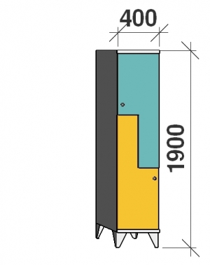 Z-Kaappi 2:lla ovella 1900x400x545 pitkäovinen