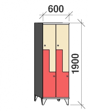 Z-Kaappi 4:lla ovella 1900x600x545 pitkäovinen