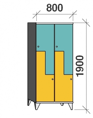 Z-Kaappi 4:lla ovella 1900x800x545 pitkäovinen