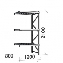 Maxi extension bay 2100x1200x800 600kg/level,3 levels with steel decks