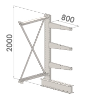 Ulokehylly jatko-osa 2000x1000x800,4 tasoa