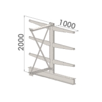 Ulokehylly jatko-osa 2000x1000x2x1000,4 tasoa