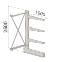 Ulokehylly jatko-osa 2500x1000x1000,4 tasoa