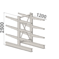 Ulokehylly perusosa 2500x1000x2x1200,4 tasoa