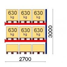 Add On Bay 3000x2700, 630kg/pallet, 9 EUR pallets