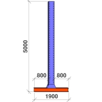 T-pylväs 2-puolinen 5000x2x800 HEAVY
