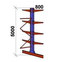 Ulokehylly jatko-osa 5000x1500x2x800,5 tasoa
