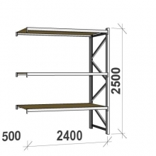 Extension Bay 2500x2400x500 300kg/level, 3 levels with chipboard