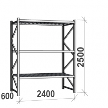 Maxi starter bay 2500x2400x600 300kg/level,3 levels with steel decks