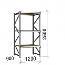 Starter bay 2500x1200x900 600kg/level,3 levels with chipboard