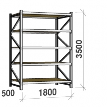 Starter bay 3500x1800x500 480kg/level,5 levels with chipboard MAXI